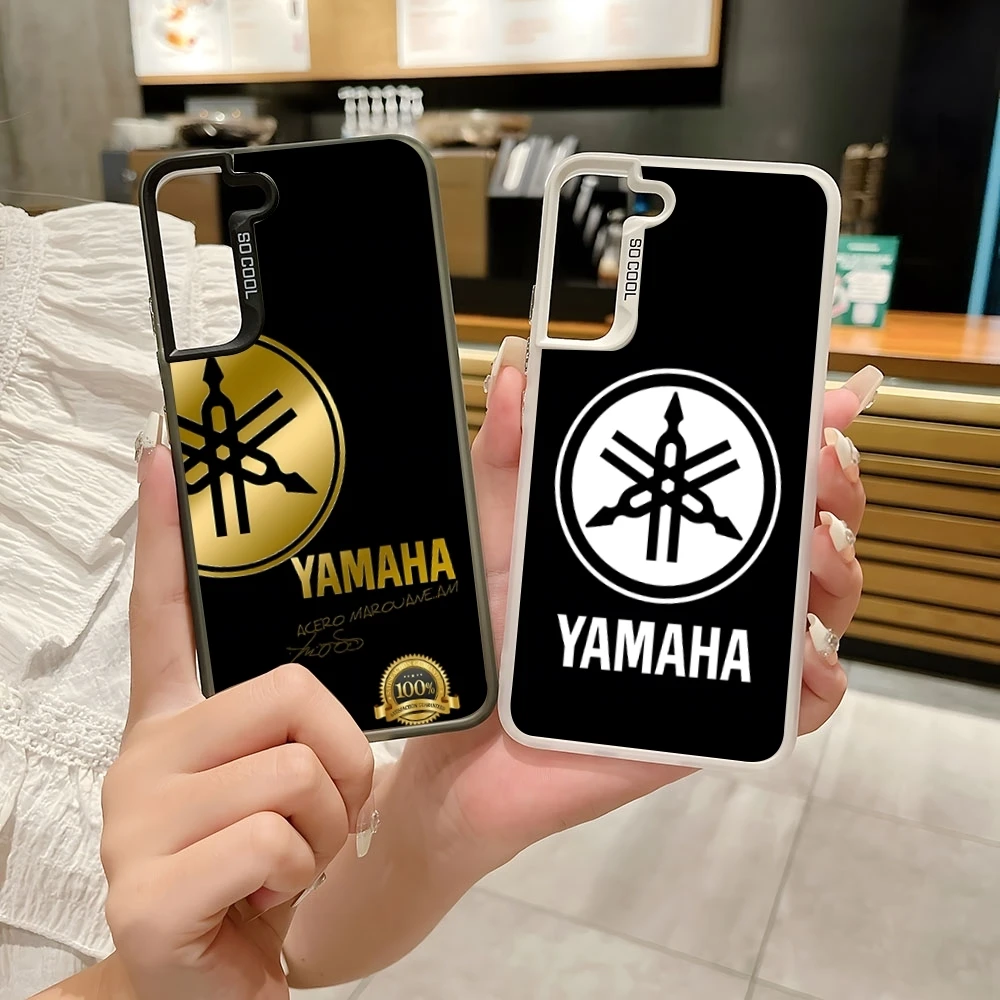 Motorcycle Y-YAMAHAes Japan Phone Case Colored Silver Trendy Phone Case For Samsung S 22 23 24 Note 20 Ultra Plus PRO FE Cover