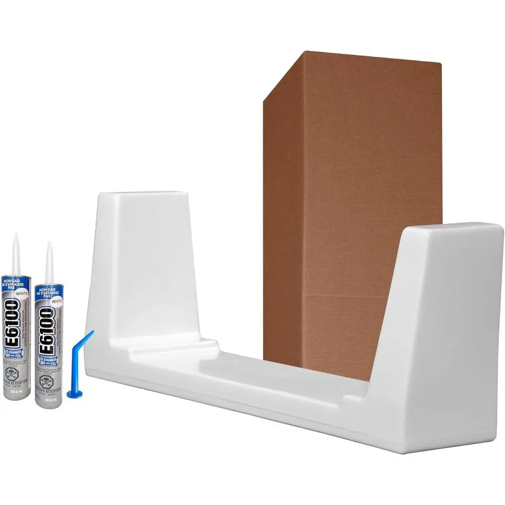 Wide White Bath-to-Shower Conversion Accessibility Kit