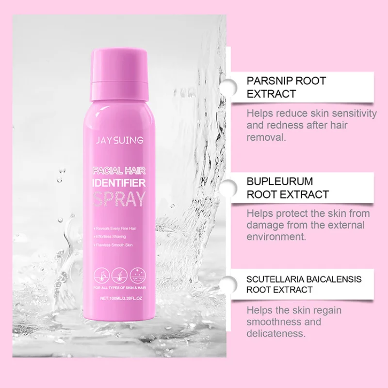 Facial Hair Removal Spray With Tool Painless Shaving Inhibits Hair Growth Skin Repair Smooth Beautiful Skin Facial Care Set