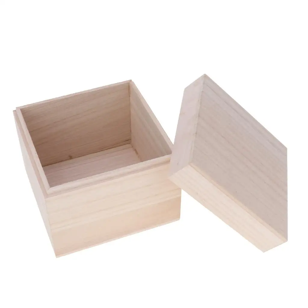 Unfinished Wood Case Delicate Home Gadgets Small Items Container Organizer