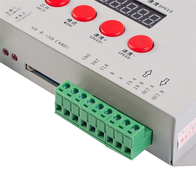 

Контроллер SD-карты LJL K1000C Контроллер RGB WS2801 WS2811 WS2812B LPD6803 Светодиодный контроллер программы 2048 пикселей DC5-24V Прочный