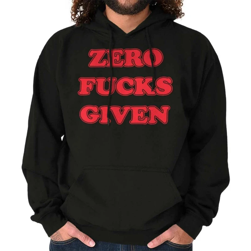 

2025 Autumn and Winter Zero F___s Given Funny Mature Dont Care Gift Hoodie Hooded Sweatshirt Men Women