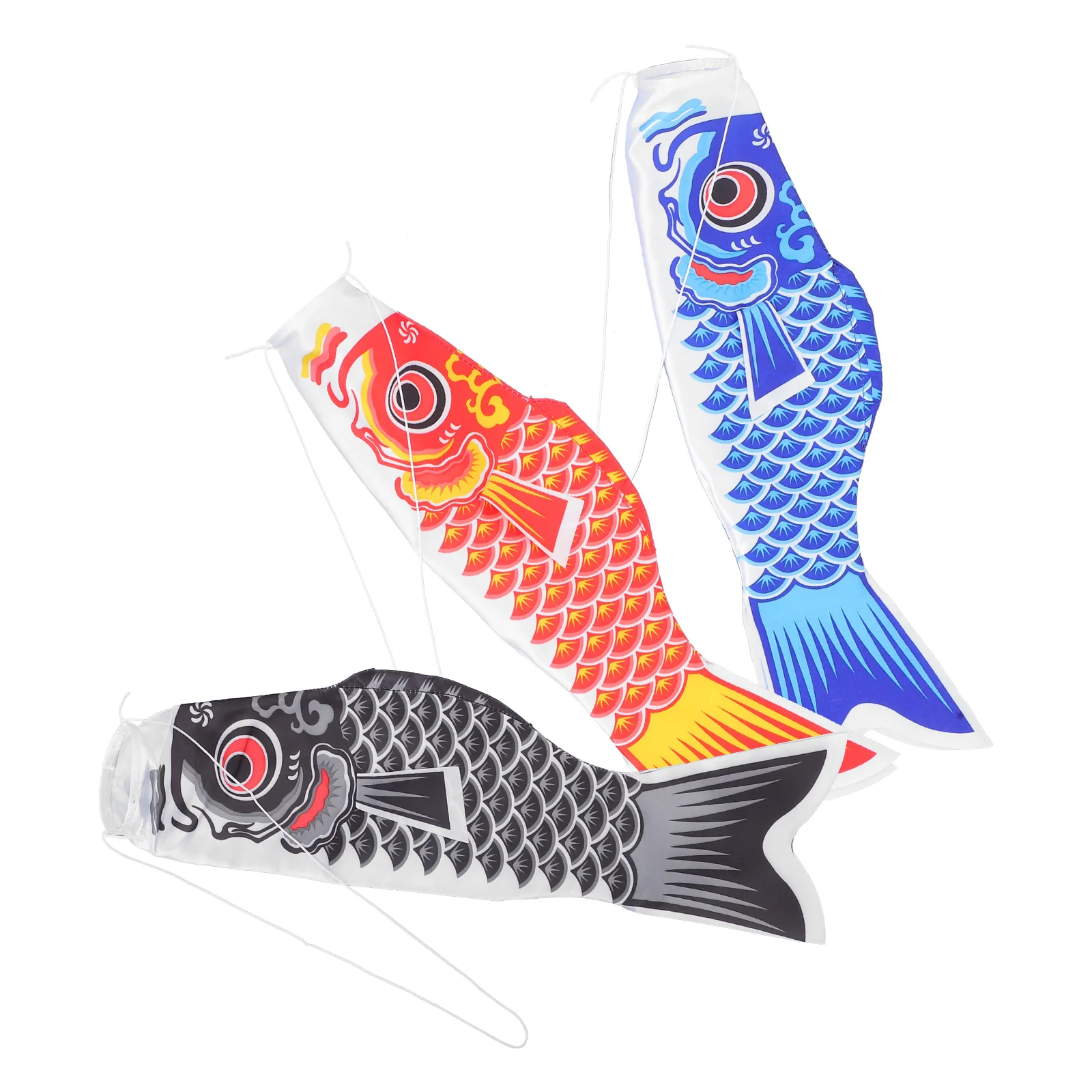 

3pcs Japanese Carp Streamer Flag Fabric Decoration Japanese Wind Fish Flag Outdoor Indoor Fish Banner