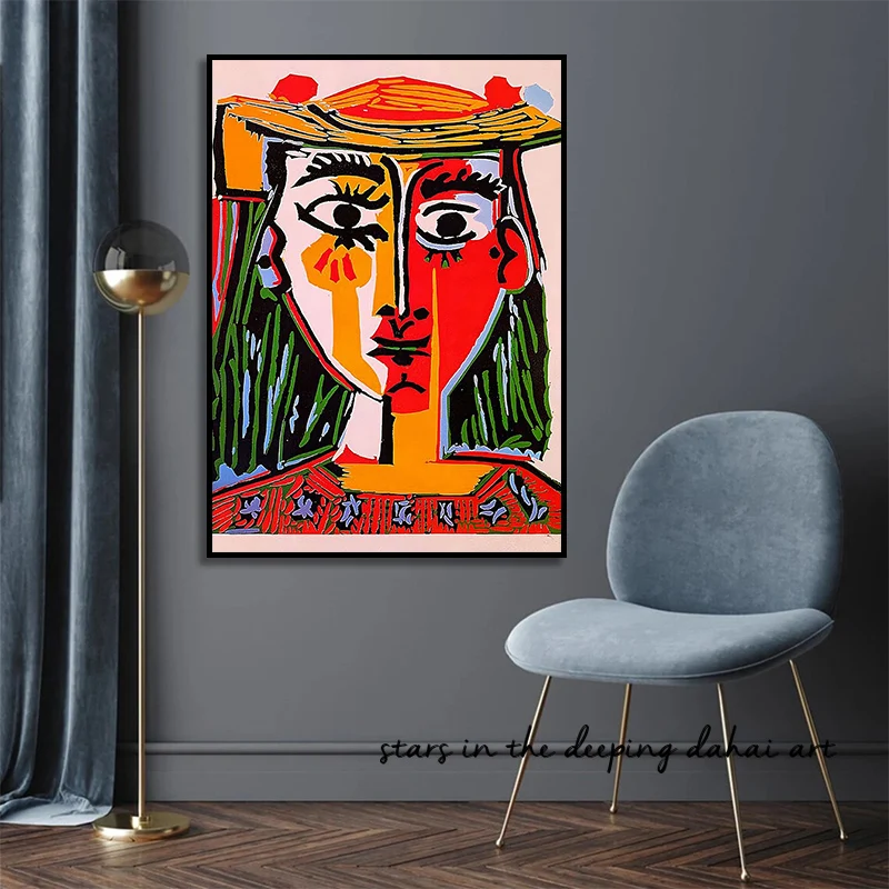 Classic Painter Artworks Pablo Picasso Woman Face and Man Abstract Art Poster Canvas Painting Wall Art Prints Picture Home Decor