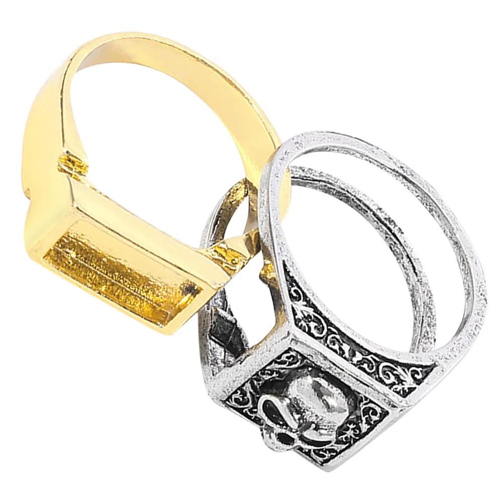 Secret Compartment Skull Ring Vintage Carved Punk Jewelry for Men Women Unisex Cool Unique Retro Alloy Ring Festival Party