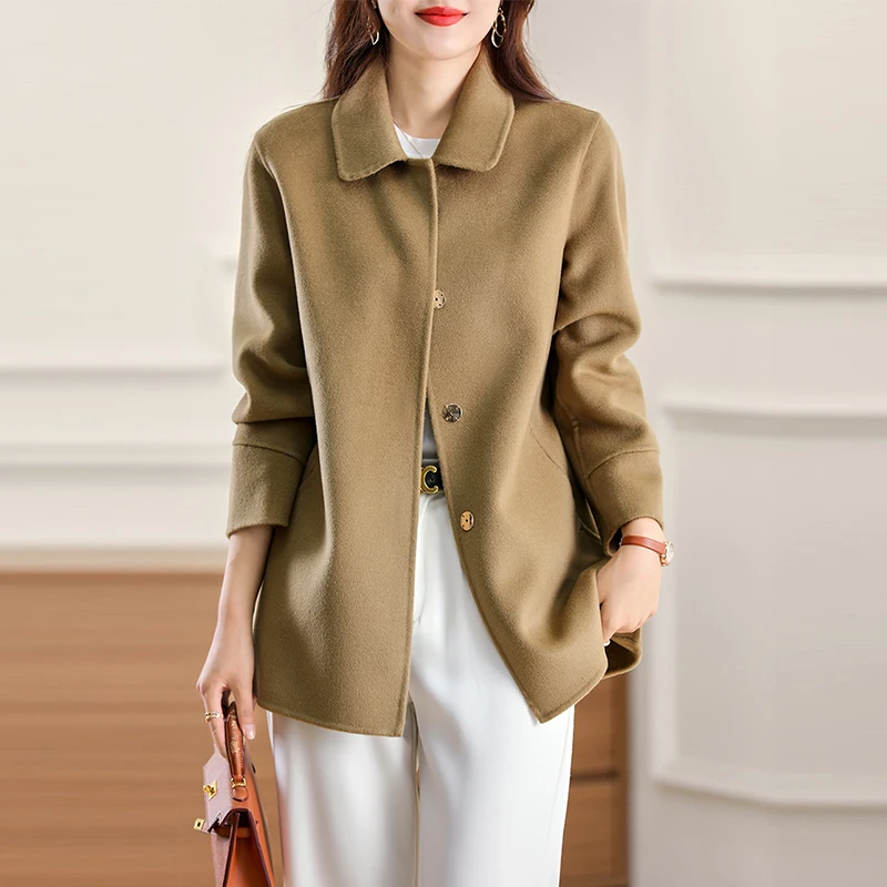 High-End Double-Sided Wool Coat Women\'s Long Autumn And Winter New Temperament Wool Woolen Coat