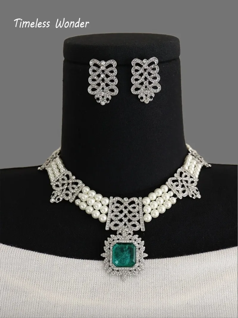 الخالدة عجب يتوهم كريستال الزركون جيو الزجاج تمهيد قلادة وأقراط النساء مصمم طقم مجوهرات الحلو أعلى نادر أنيق 4612
