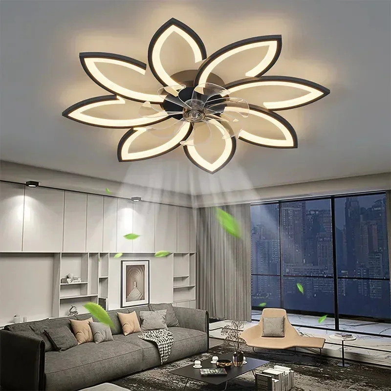 

LED Modest Ceiling Pendant Lamps with APP RC for Living Dining Table Room Bedrooms Home Decoration Hanging Fan Lights Fixtures