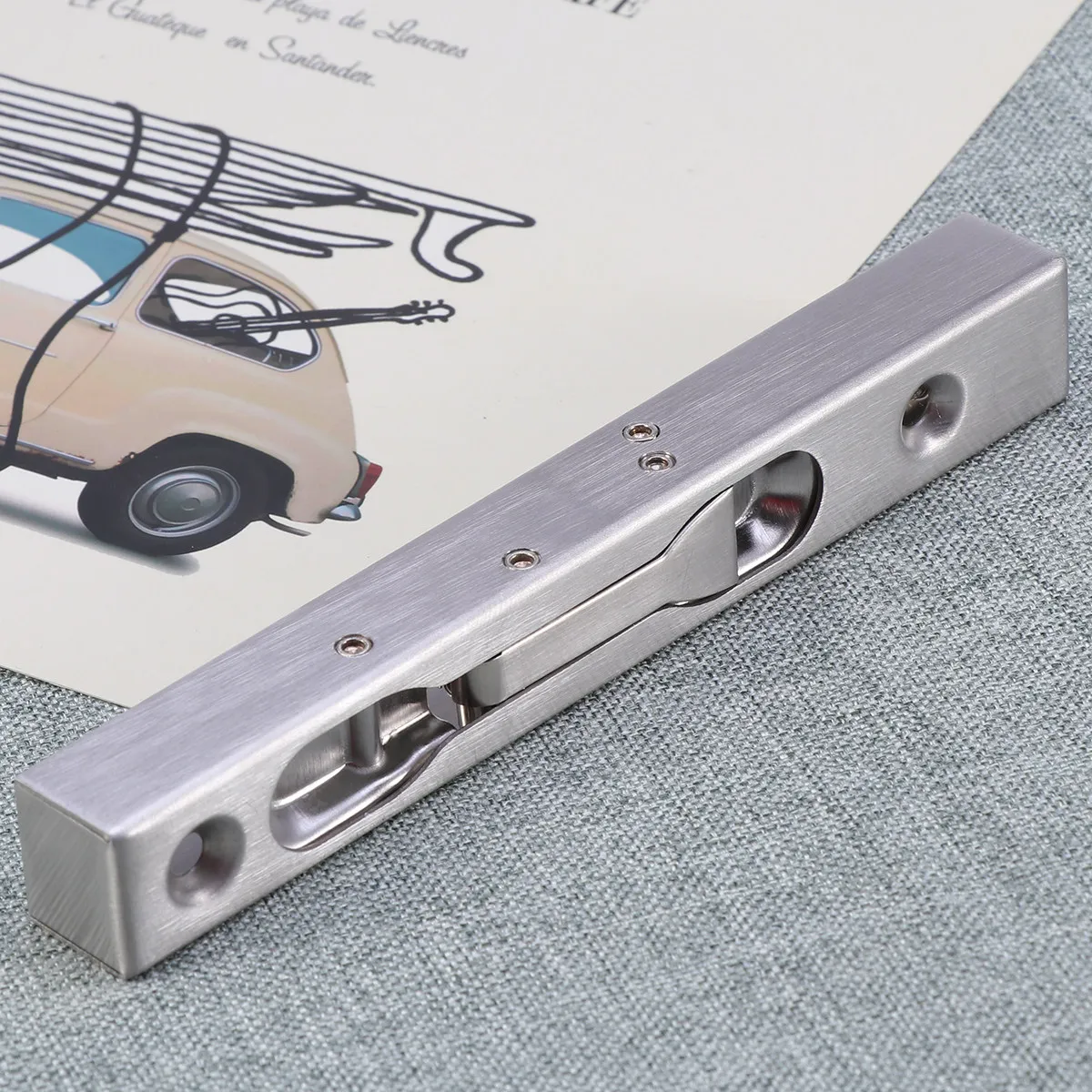 6 Inch Stainless Steel Fire Door Latch Safety Door Bolt Anti-Theft Lock Buckle Brushed Texture Corrosion Resistant Flush Head