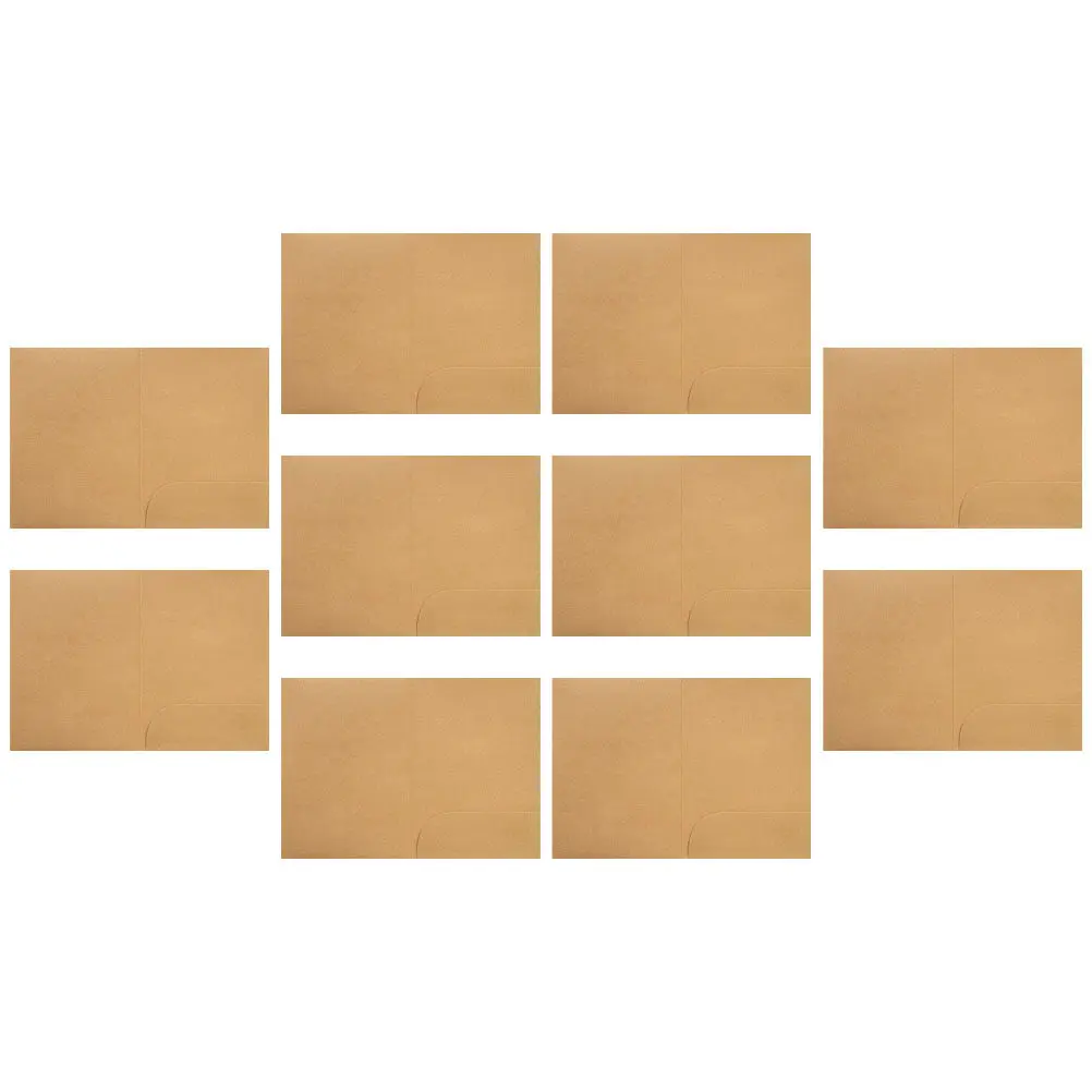 

10Pcs Kraft Paper Bifold Folder A4 Single Pocket Presentation Folder Office Document Holder File Organizer Kraft Paper Folders