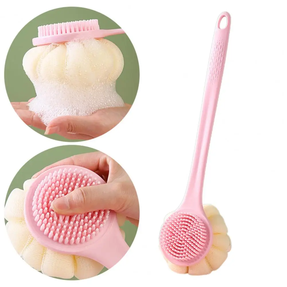 Comfortable Grip Shower Brush Soft Bristle Shower Brush for Gentle Exfoliation Enlarged Double-sided Bath Brush with for Gentle