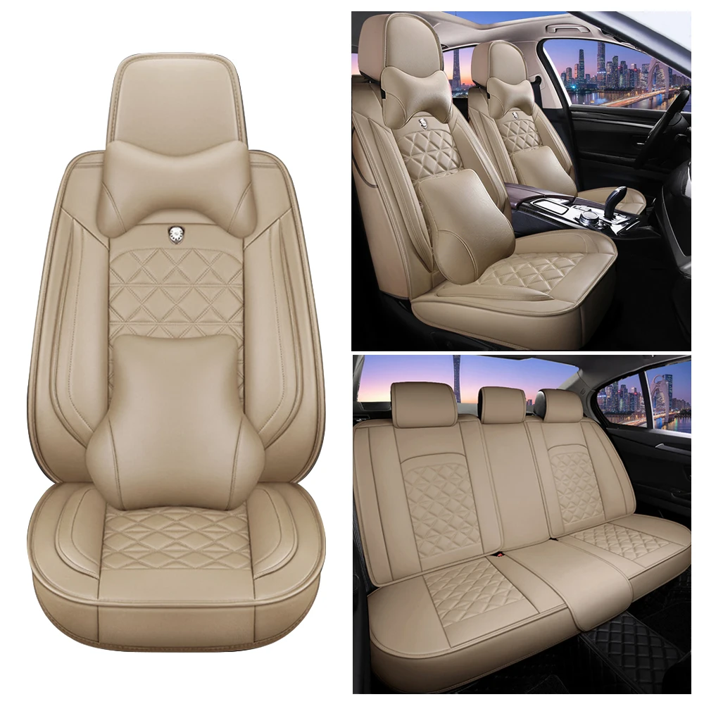 

Car Seat Covers Full Set Front Split Rear Bench For Car Universal Cloth SUV Sedan Van Automotive Interior Covers