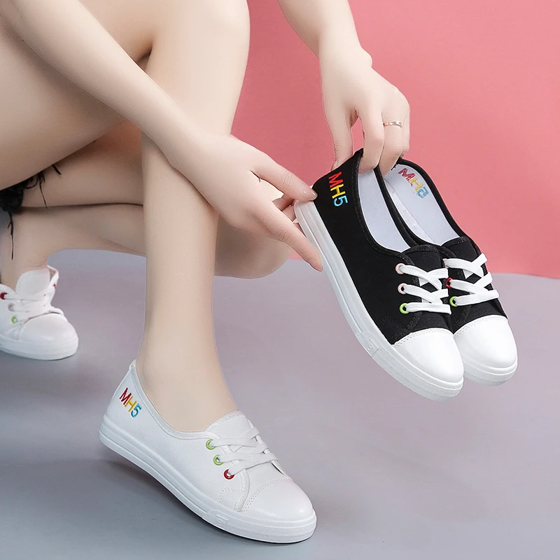 2024 Summer Canvas Shoes Women Sneakers Fashion New Shoes for Women Flat Off White Shoes Tenis De Mujer