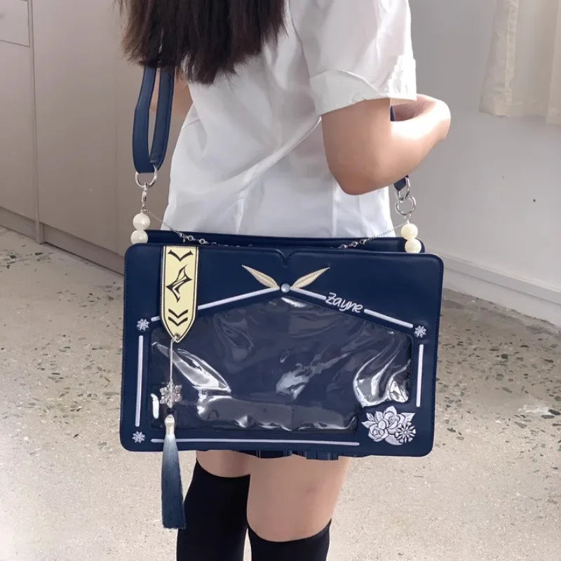 حقيبة كتف Love and Deepspace Zayne Itabag Crossbody حقيبة يد للتنقل حقيبة مربعة صغيرة عتيقة هدية مبهجة للفتيات