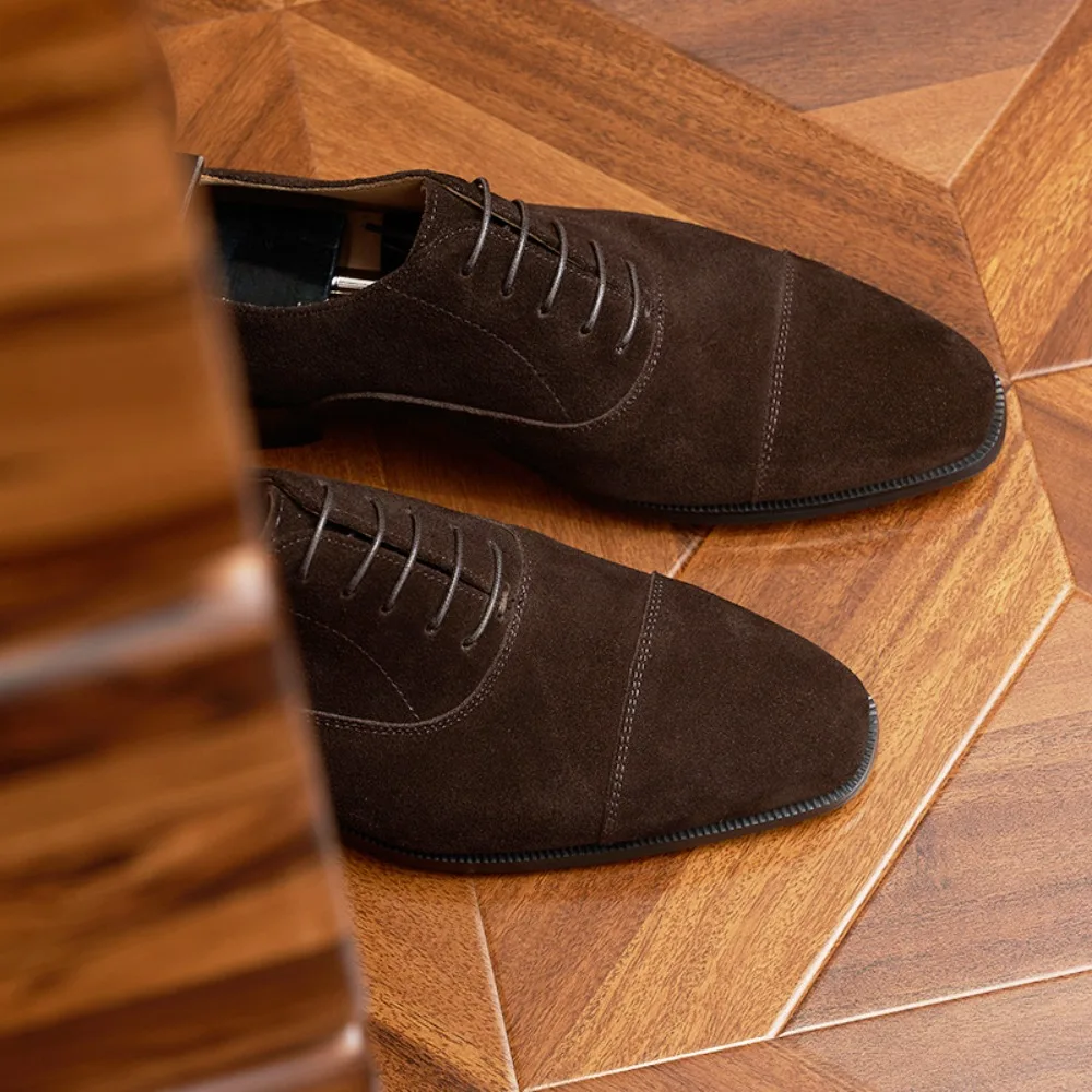 

Осенние новые деловые удобные классические кожаные мужские туфли из матовой кожи, высокие мерсеризованные анти-бархатные туфли из воловьей кожи с тремя шарнирами