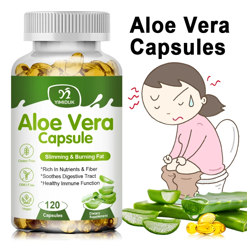 Natural Anti-obesity Aloe Vera Extract Capsules Detox Toxin Accumulation Clearing Intestines Weight Loss Beauty Health