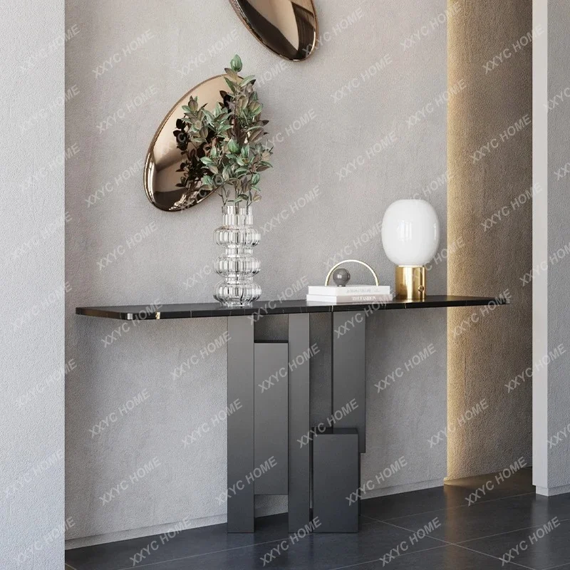XX  light luxury porch table strip case rock slab against the wall narrow table modern art end view table