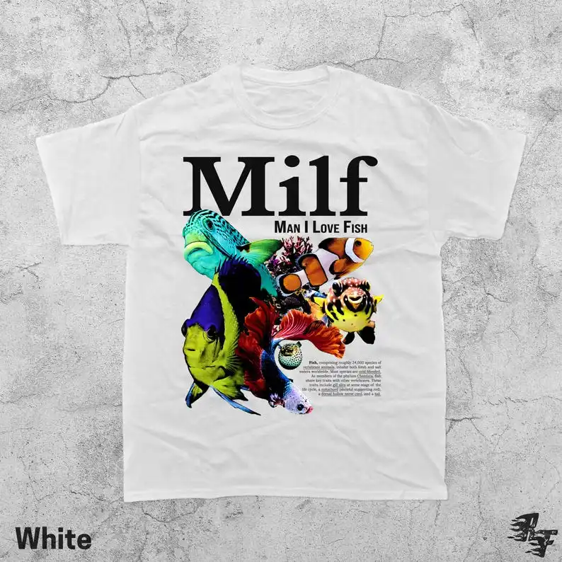 

Винтажная футболка Man I Love Fish с забавным океанским мемом и графикой с короткими рукавами унисекс 90-х годов Y2K Стиль Ретро Уличные повседневные топы Одежда