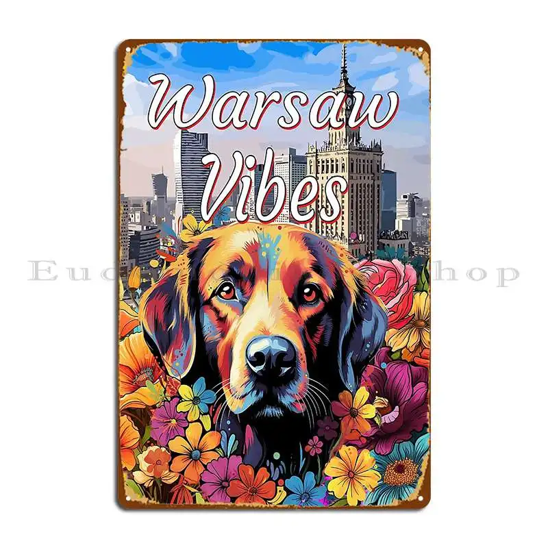 Варшава и собака Vibes металлическая табличка киноклуб печатный ретро дизайн жестяная вывеска плакат Варшава и собака Vibes металлическая табличка киноклуб печатный ретро дизайн жестяная вывеска плакат