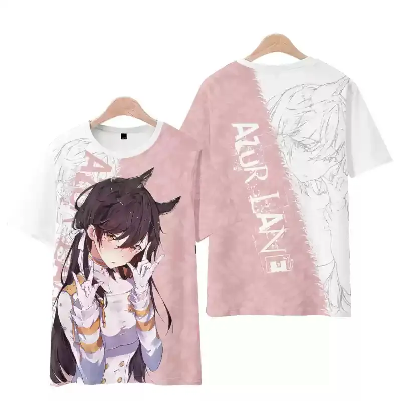 Popular Game Azur Lane T-shirt 3D Print Men/Women Anime t shirt Casual Harajuku O-Neck Short Sleeve Y2k Top Cartoon Tee Clothing