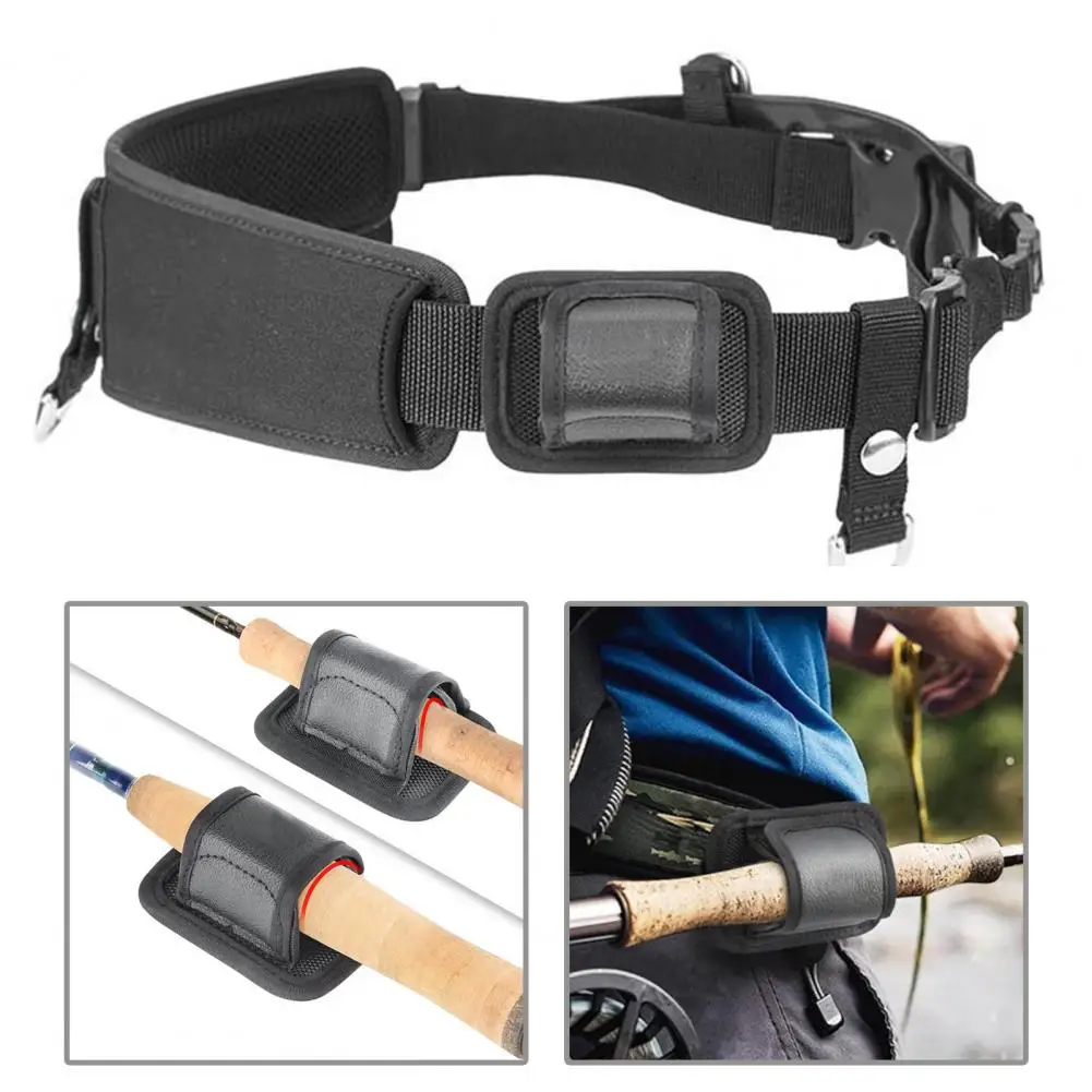 

Fly Fishing Rod Holder Waist Belt, Adjustable Portable Surf Fishing Wading Belt, Pole Inserter Holder, Fishing Accessories