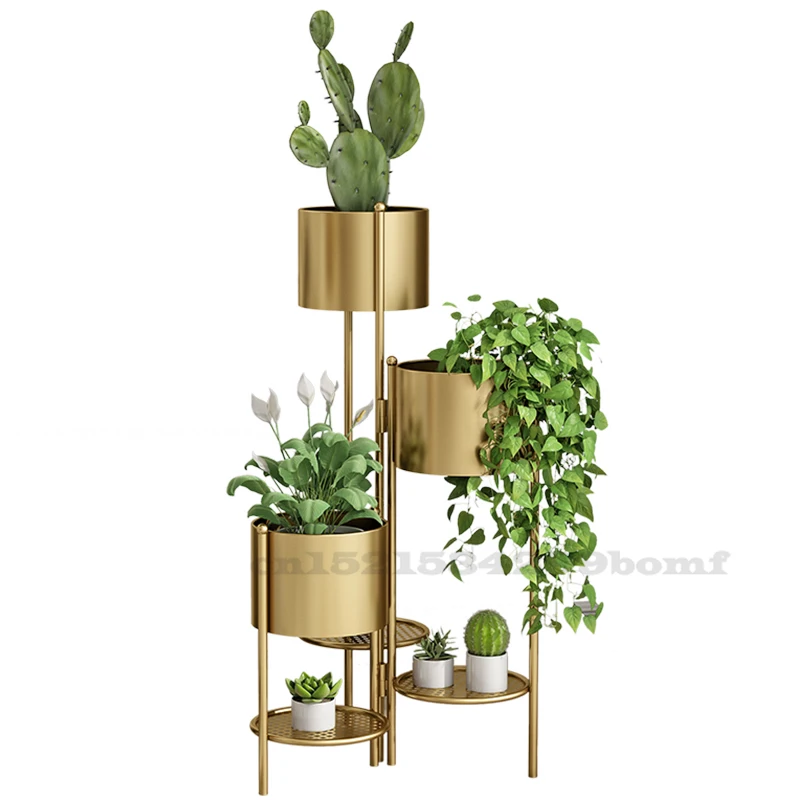 

Nordic Flower Shelf Multi Layer Storage Space Living Room Flower Pot Hollow Floral Flower Shelf Plant Stands Indoor Metal 80cm