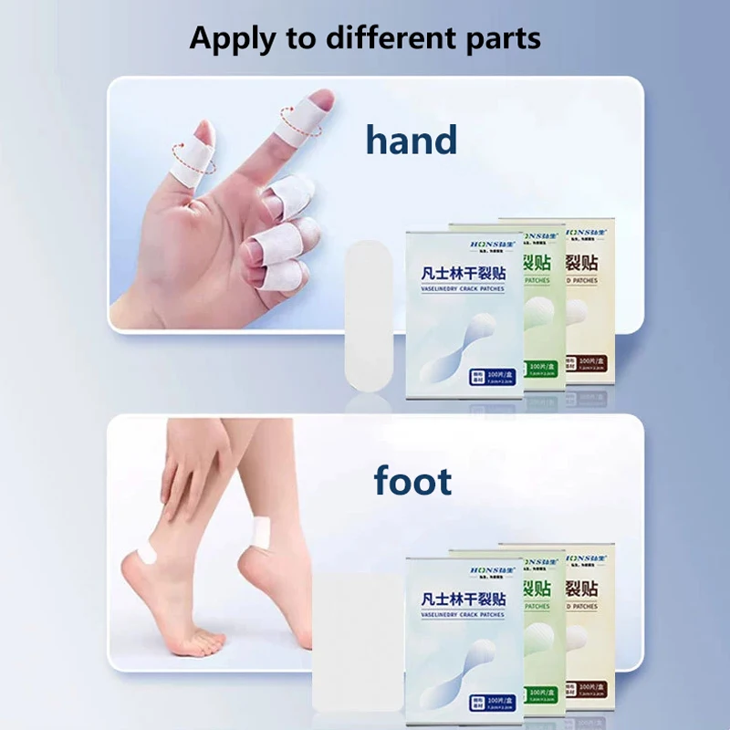 50/100 pièces mains et pieds fissure Patch Pad ajuster adhésif pied fissure sèche bande de protection protection pied cocon anti-douleur pied Ins
