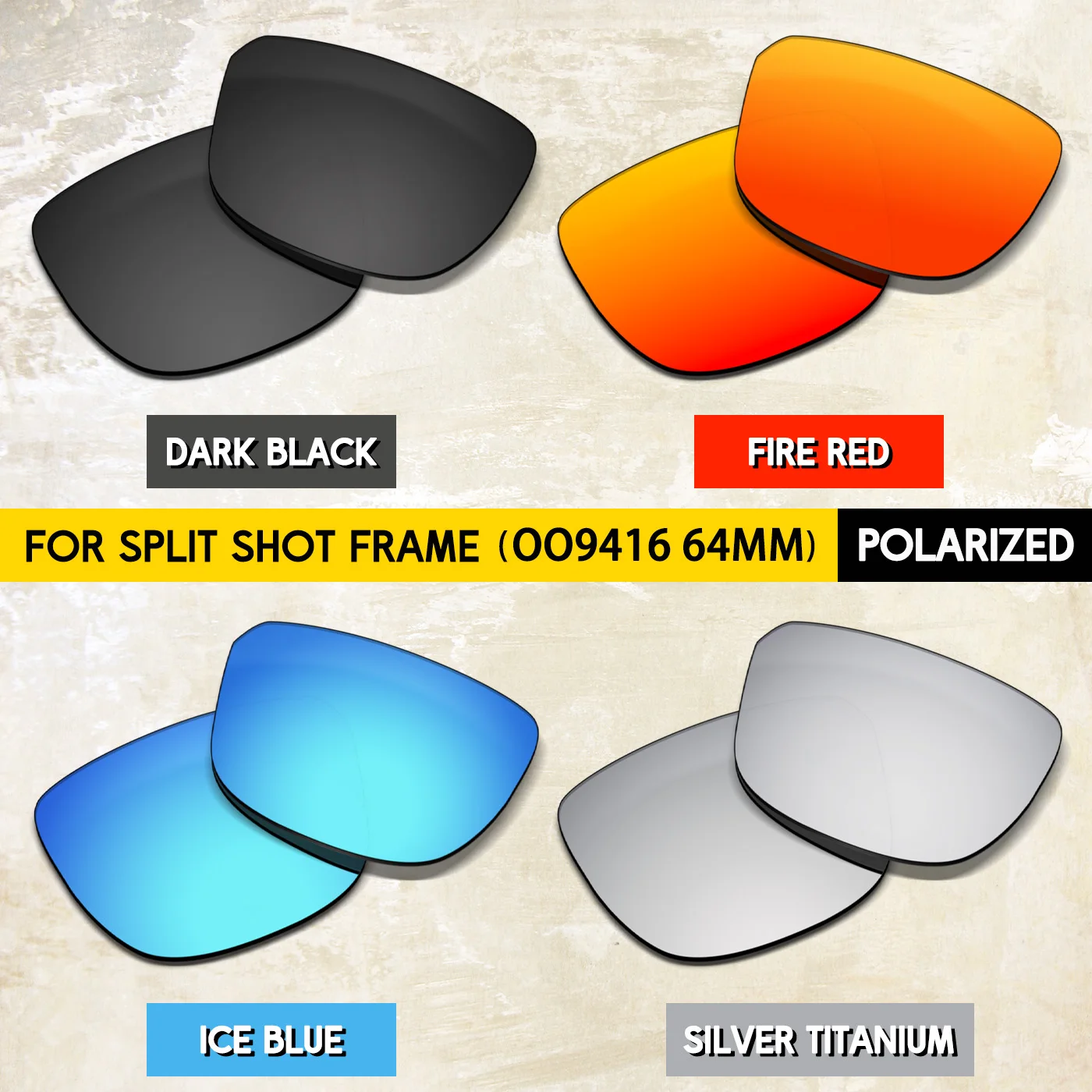 Interchangeable Replacement Lenses for Oakley Split Shot OO9416 64mm Sunglasses – Multiple Color Options & UV400 & TAC Materials