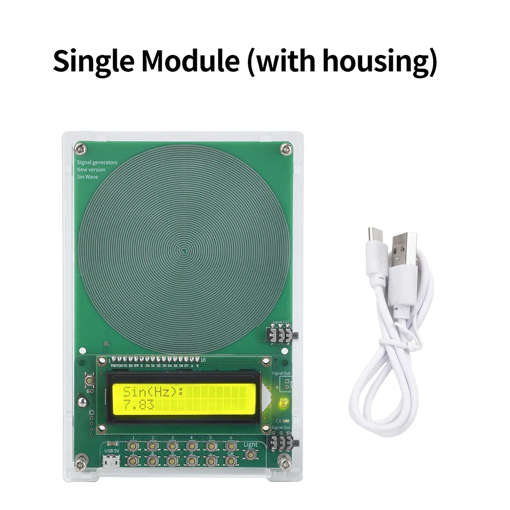 Gerador de onda schumann de frequência ajustável, 0.1hz-99999hz, gerador de sinal de onda senoidal com placa de antena externa, ressonato de áudio