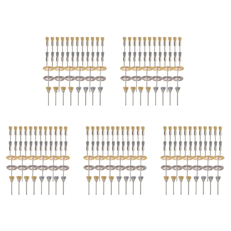 

【HOT】220 Pieces Mini Wire Brush Wheel Cup Brass Steel Wire Brush Set 1/8Inch (3Mm) Shank For Power Dremel Rotary Tools