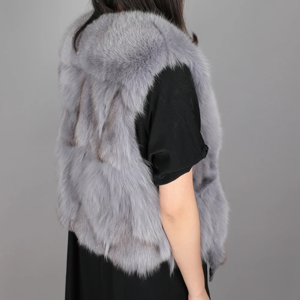 Maomaokong2019 winter new style Women's clothing 100% Real natural fox fur vest Loose sleeveless Fashion warmth