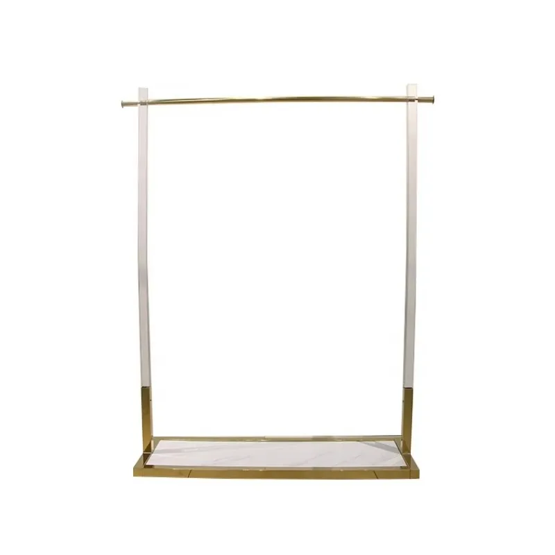 Customised acrylic display stand golden display shelves acrylic floor stand