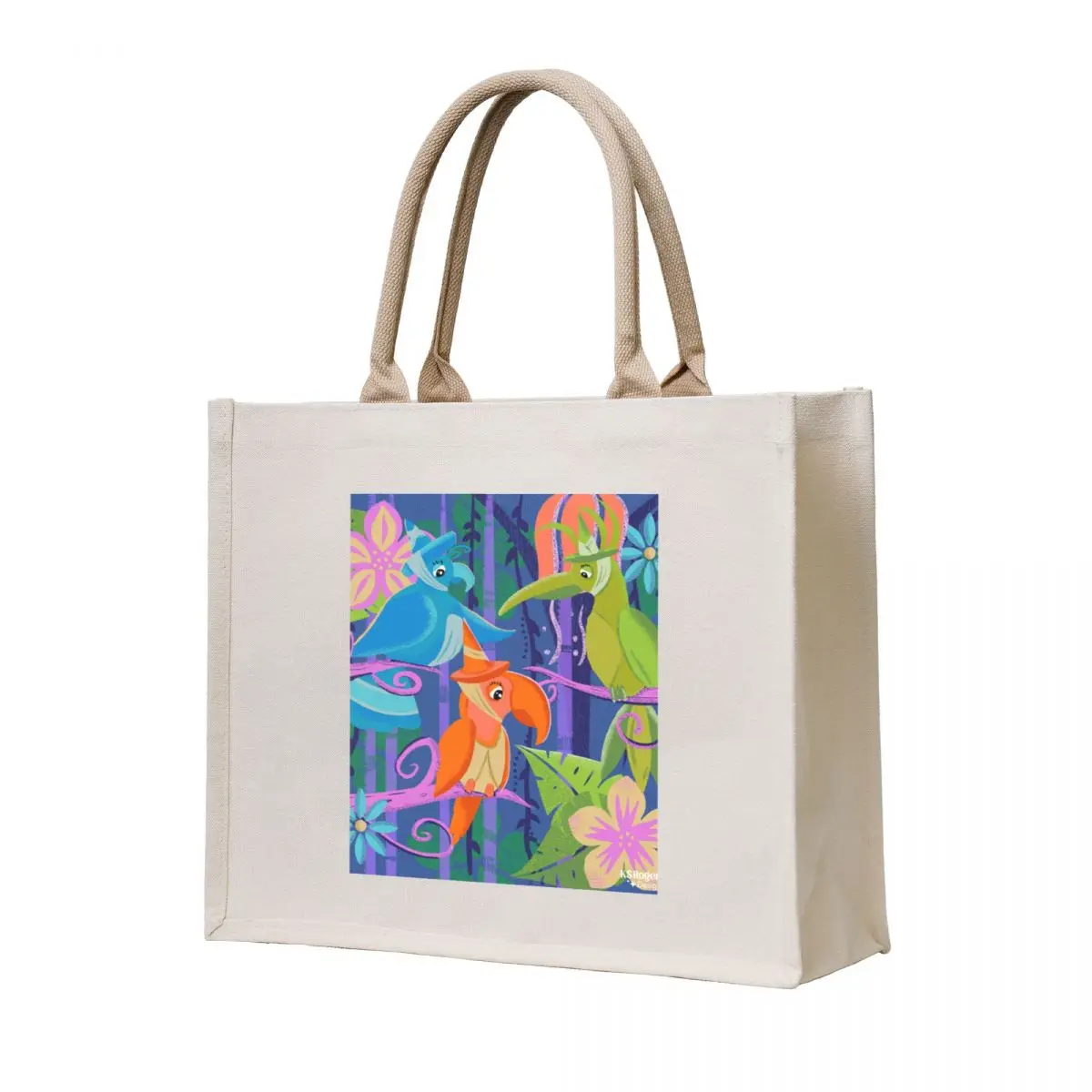 

Tweeting Beauty Enchanting Tropical Fairy Tale Birds Tote Bag Big bag women Portable shopping bag Handbags shopping cart bags