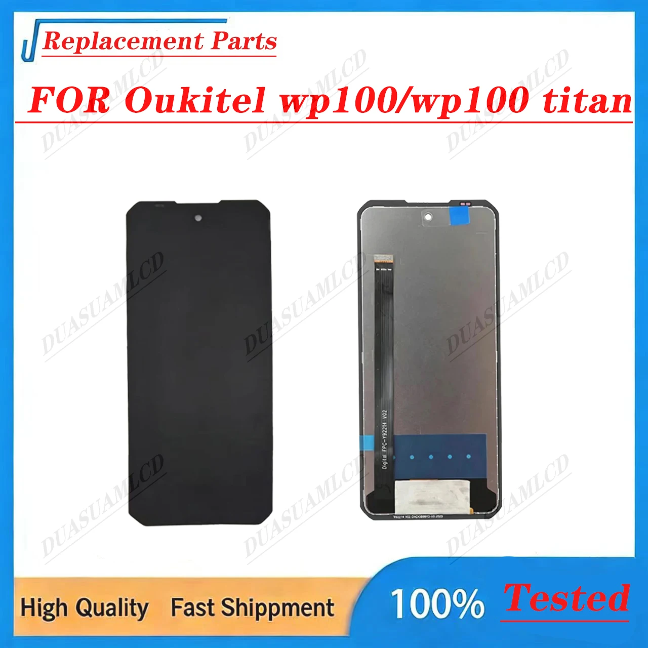 oukitel-wp100-100-titan用オリジナルlcdタッチスクリーンデジタイザーアセンブリ、完全テスト済みのディスプレイ交換修理部品