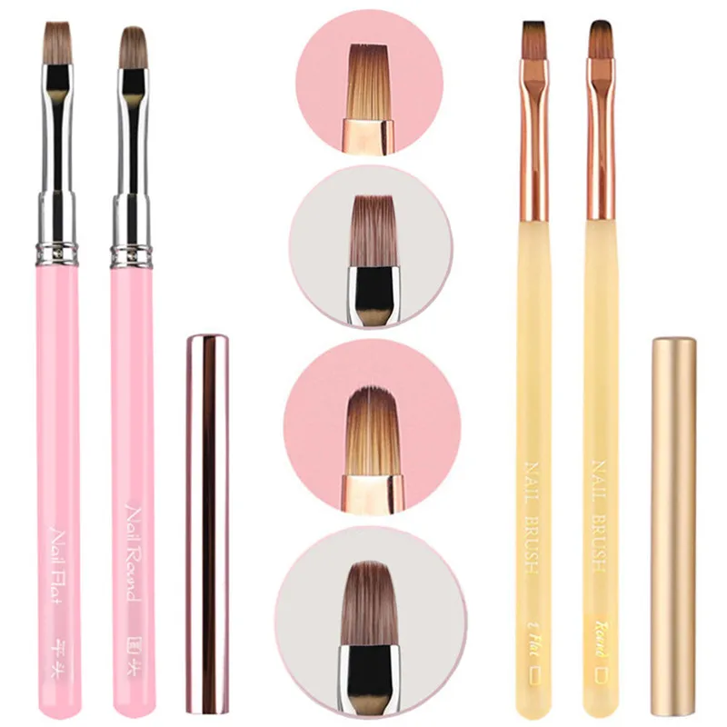 4 نمط مقبض شفاف مسمار الفن فرشاة قلم تلوين القلم كبير مربع جولة العلاج بالضوء القلم هالة القلم مسمار قلم رسم #4