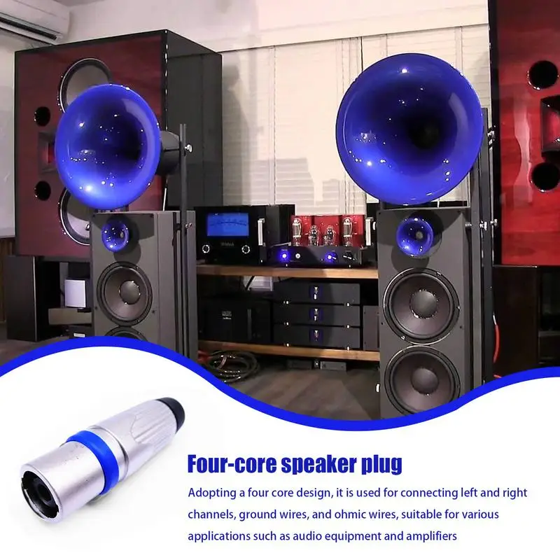 سدادة مكبر صوت مع كابل ميكروفون ، قفل ملتوي ، قابس صوت ، مضخم صوت ، متعدد الوظائف ، 4 أعمدة