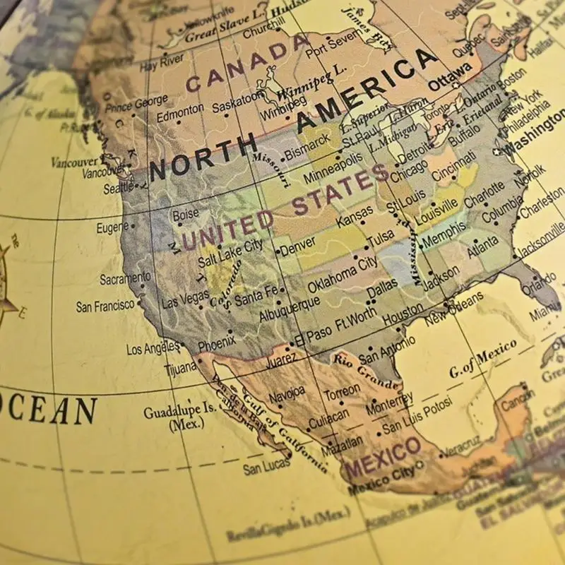 X13A Untique World with Stand Complete Geography Map