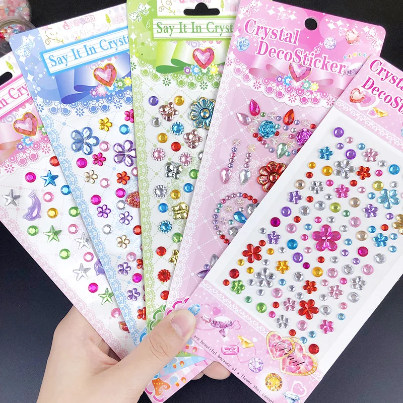 New 3D Rhinestone Face Sticker for Children Gems Jewels Stickers Kids Bright for Face Festival Makeup Crystals Face Decoration