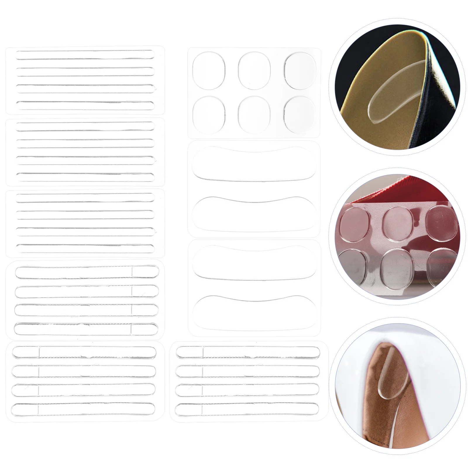 

9Pcs Wear-Resistant Heel Pads High Heels Cushion Inserts Shock Absorption Non-Slip Foot Pain Relief Heel Pads for High Heels