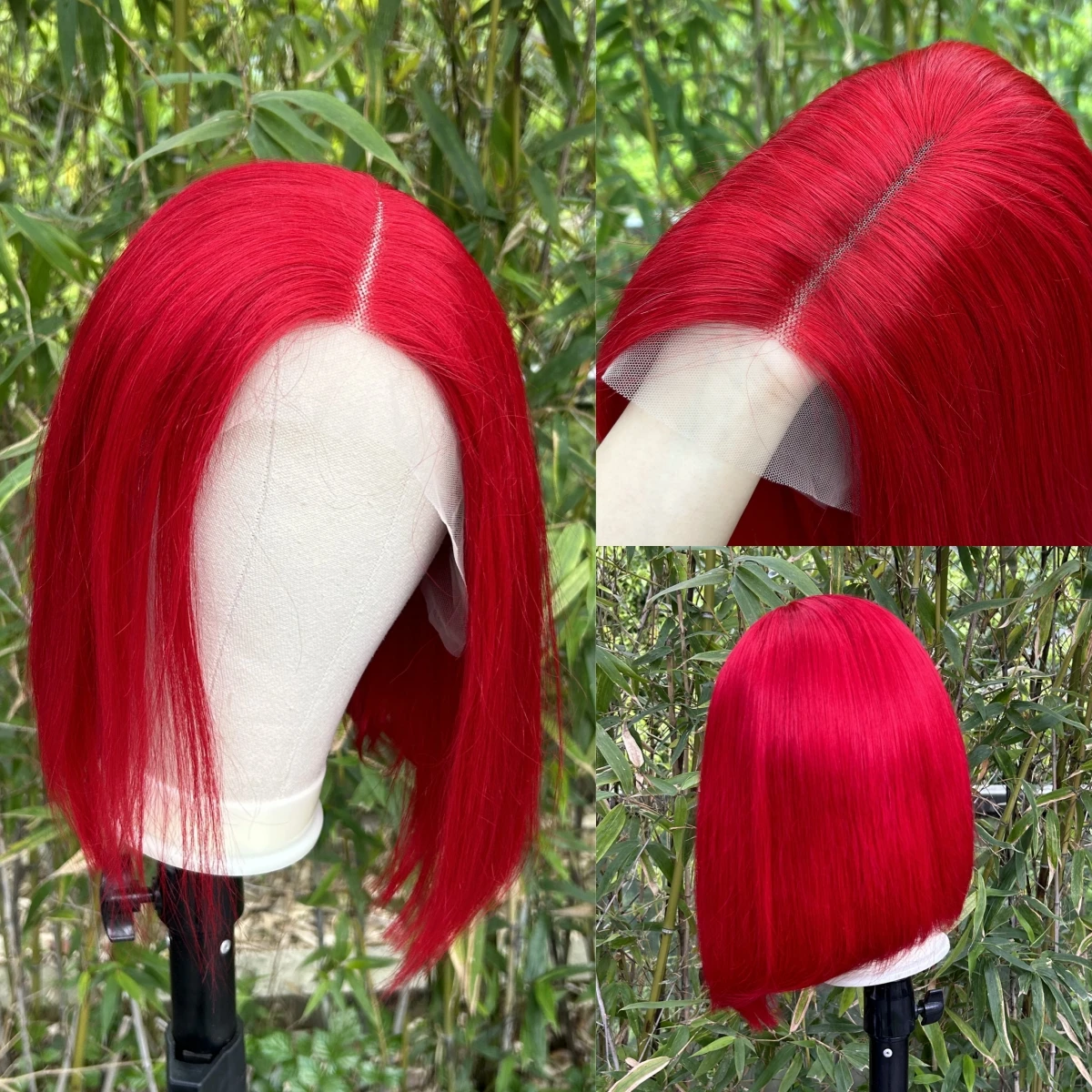 

Colored Red Bob Wigs Human Hair Short Lace Front Bob Human Wig 13x4x1 Middle Part Lace Frontal Wigs Pre Prulcked For Black Women