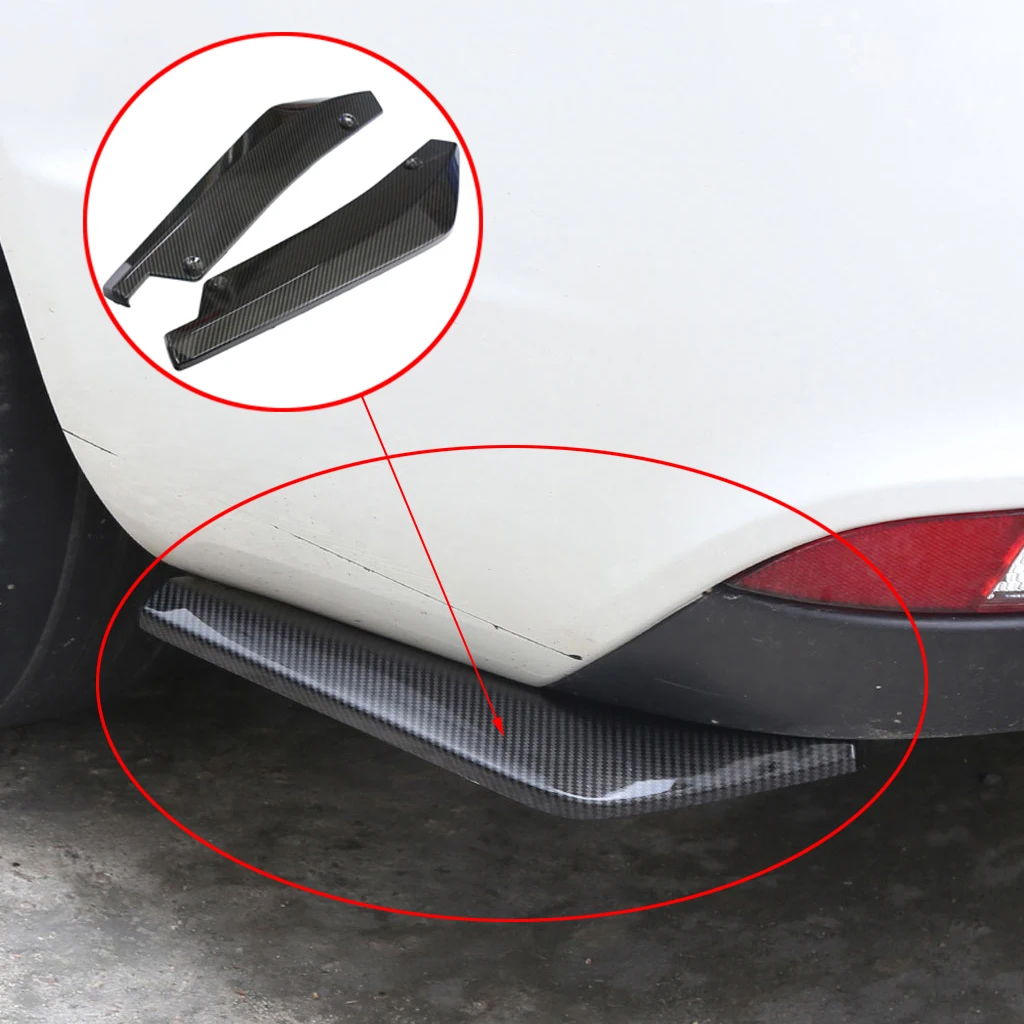 

Rear Trunk Lip Spoiler Guard Wing Body Splitter Fit Universal Car Carbon Black Bumper Protector for Sporty Styling