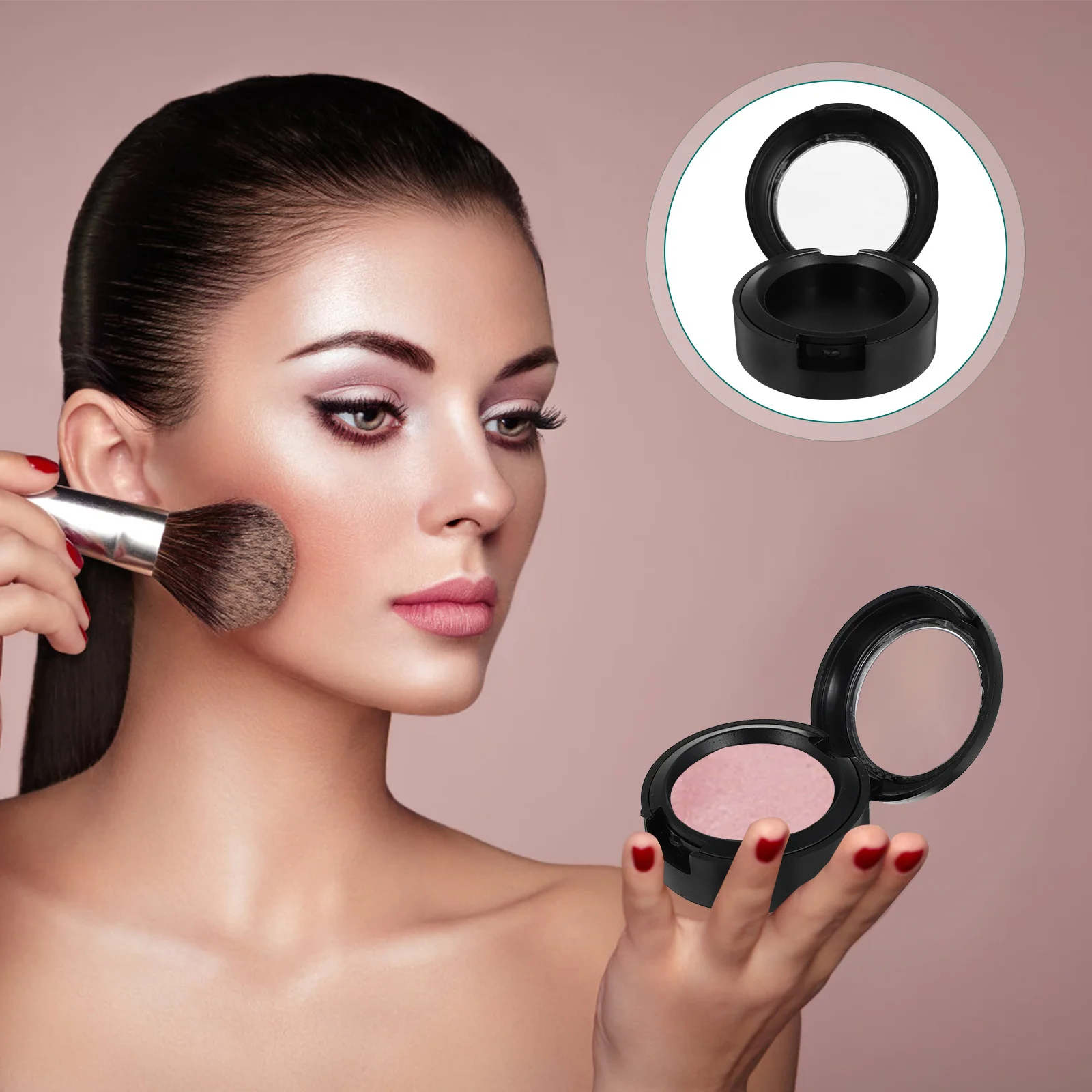 

8Pcs Eyeshadow Compact Case Lightweight Empty Plate Makeup Tool for Shadow Blush Foundation Travel Display Black