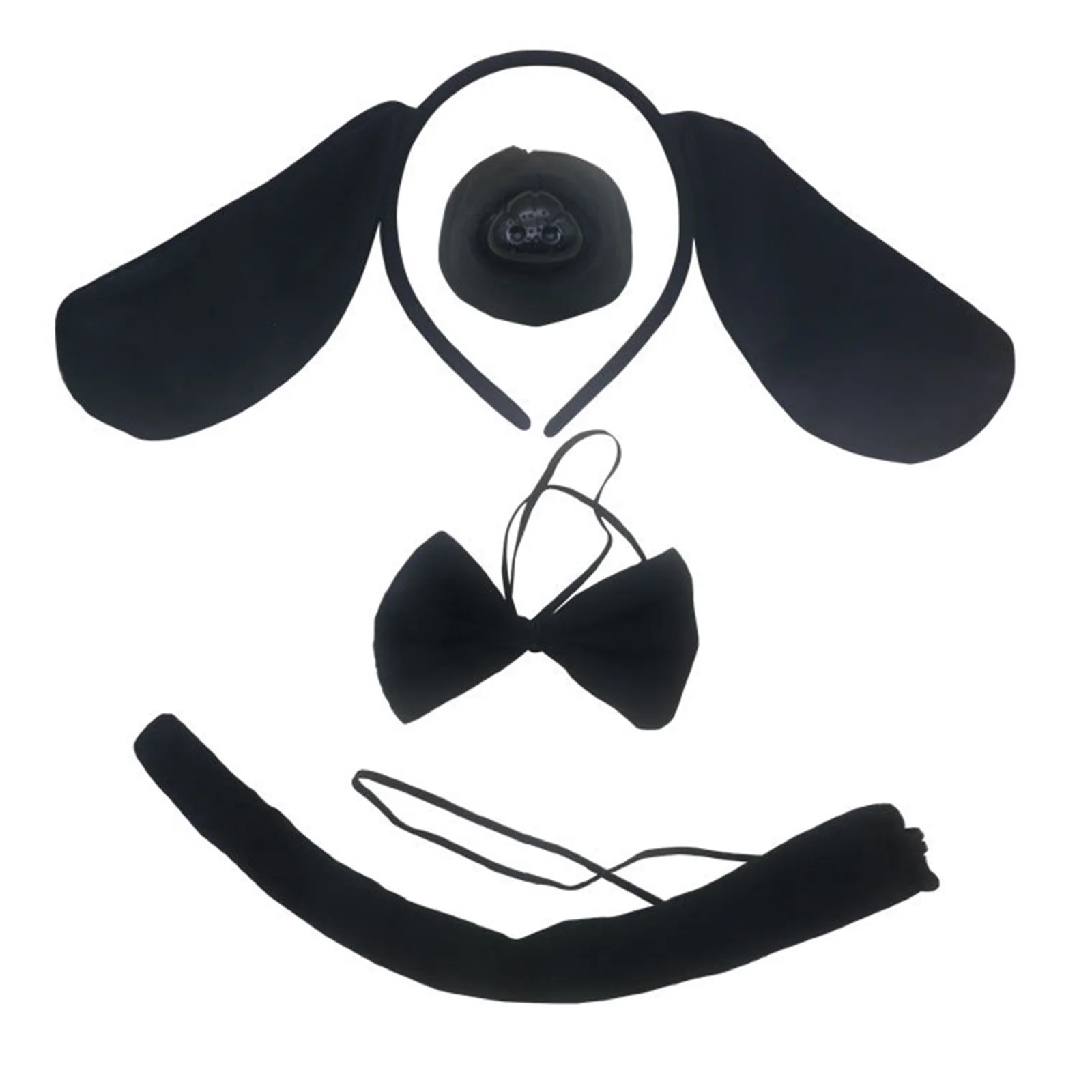 Kid Dog Costume Set Tutu Skirt Ears Headband Bow Tie Tail Props Fancy Dress Party Halloween Christmas Cosplay Accessories 3