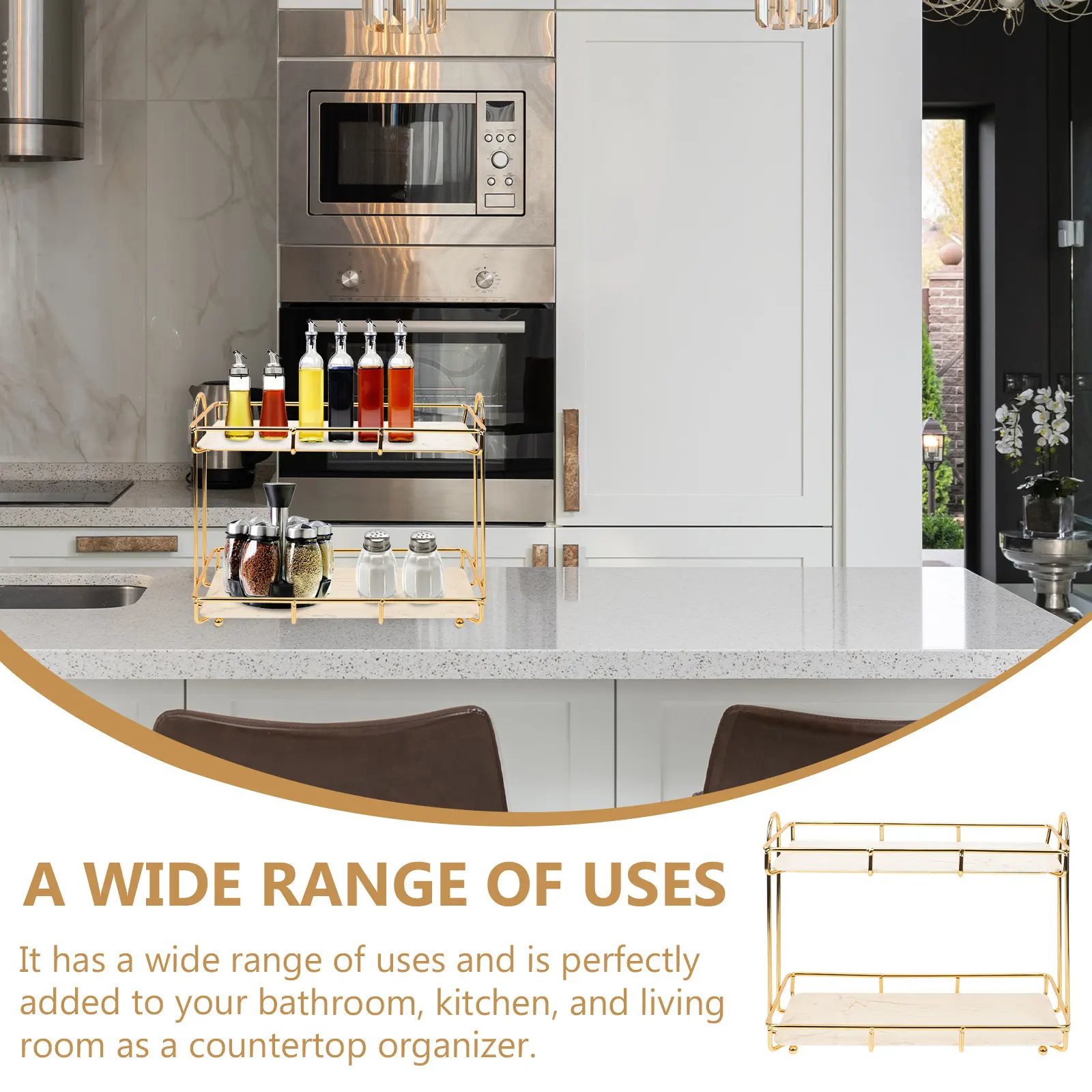 Nordic Style Bathroom Makeup Stand Holder Shampoo Display Rack Desktop Organizer for Towels Spices Candles Living Room