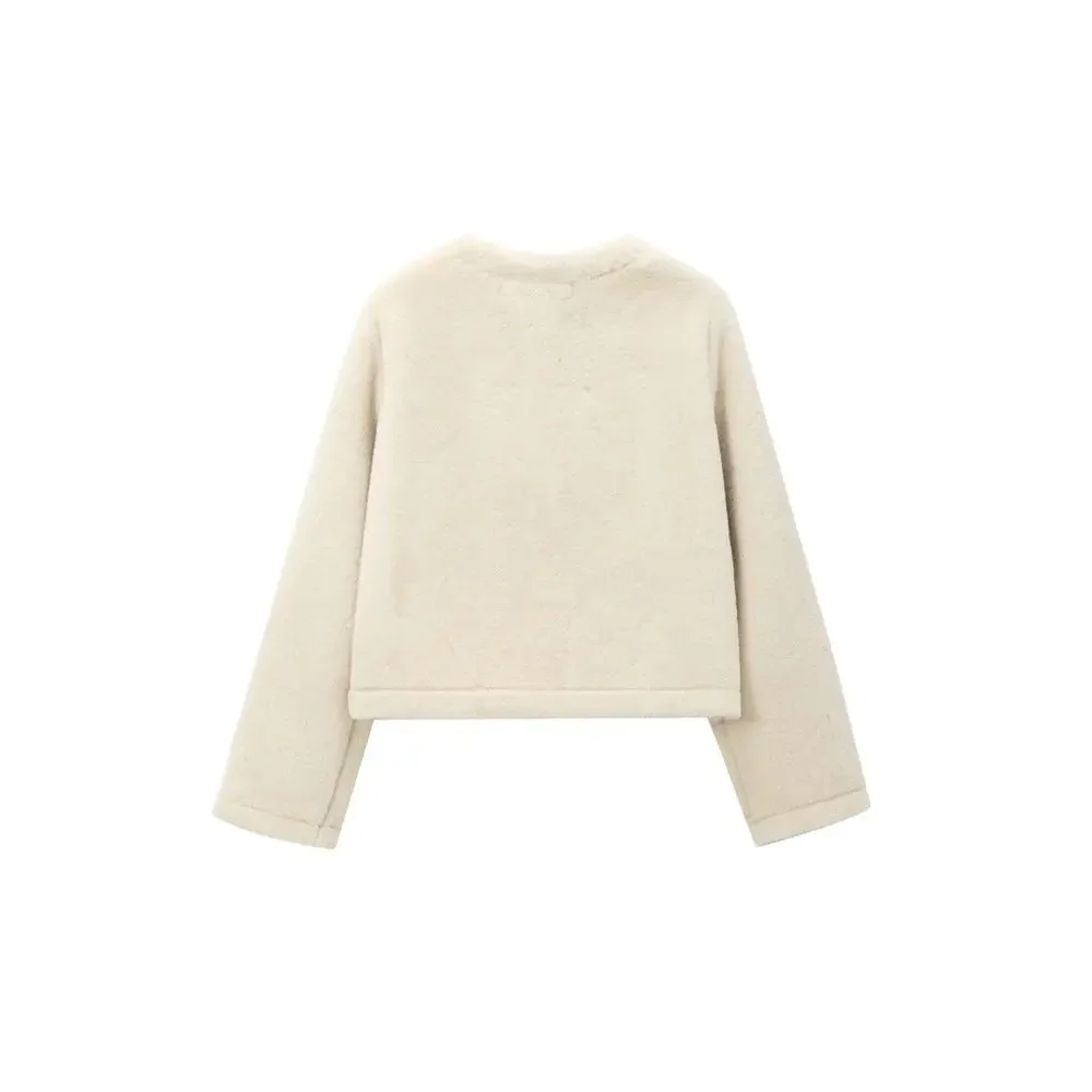 2025年秋新作 レディース 厚手 ファッション 暖かい フェイクファー ジャケット 長袖 コート フロントトグル 女性用 アウターウェア シック トップス