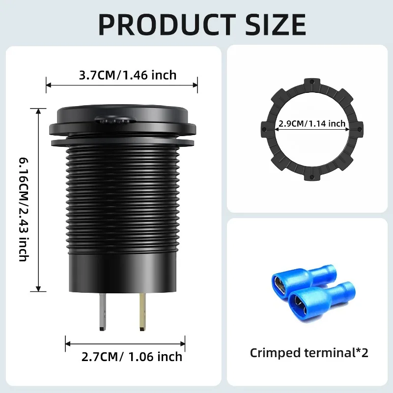 شاحن سيارة USB-C بقدرة 100 وات، محول سيارة بمنفذ مزدوج من الألومنيوم مع PD/QC 4.0، ملحق تلقائي عالمي لأجهزة الكمبيوتر المحمول #3