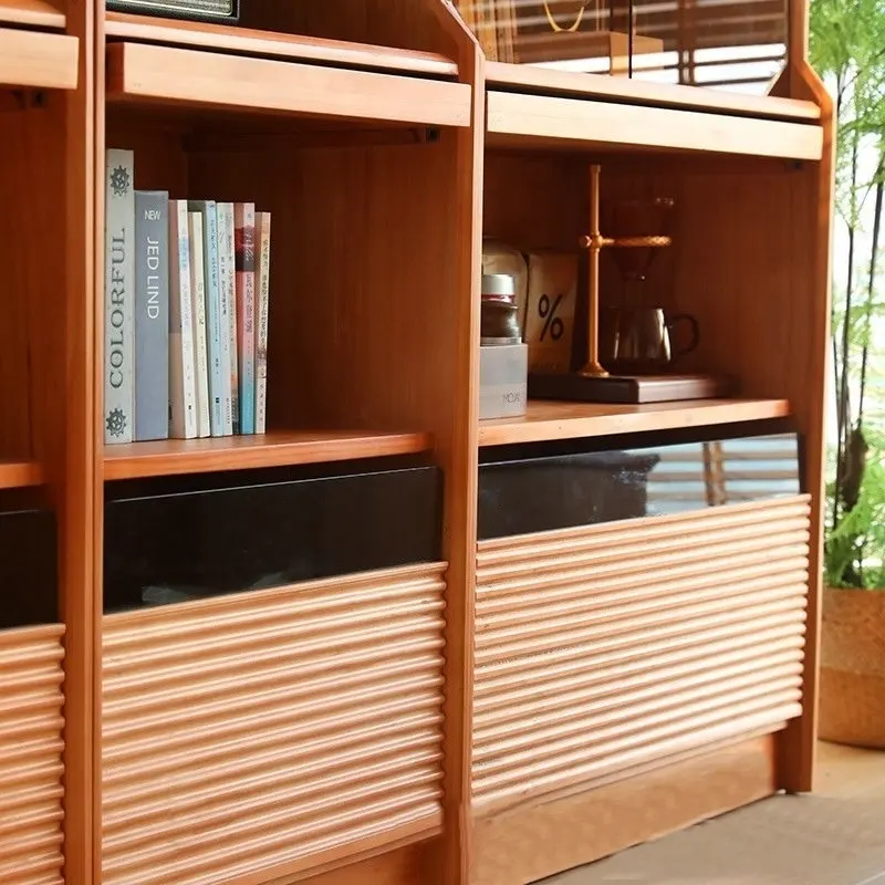 

Nordic, solid wood, bookcase, home, living room, combination, glass door