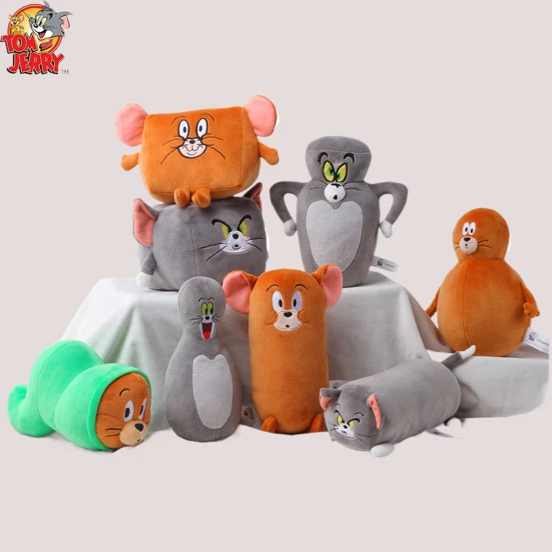 Nuevo juguete de peluche de Tom y Jerry, serie de transformación de 20cm, lindo Animal relleno de dibujos animados, almohada suave, regalo divertido
