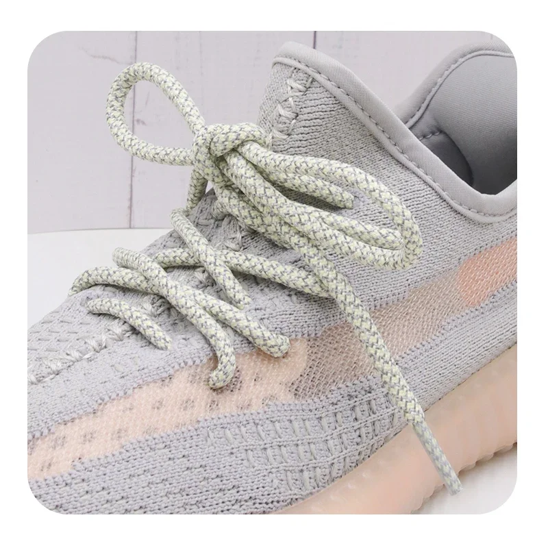 Coolstring Shoe Accessories 5MM Round Lace Mixed Color Reflective Rope Nice Hat Waist Sneaker Boots Lacet Glow In Light Cordones
