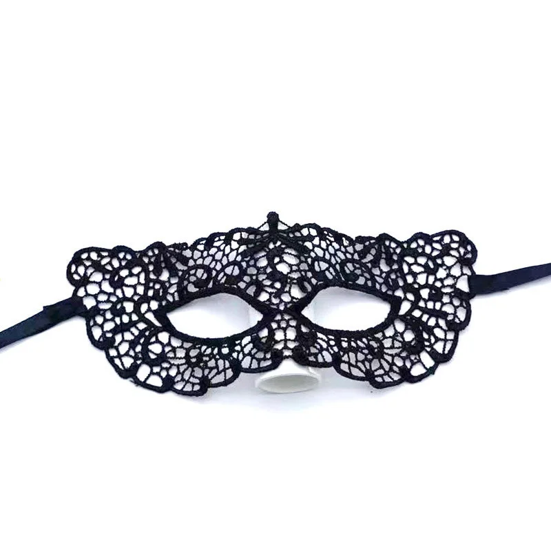 Maschera di pizzo nero Sexy Lady Hollow Masquerade maschera per il viso Cosplay promenade Party puntelli accessori di carnevale di Halloween muslimlimun mospy